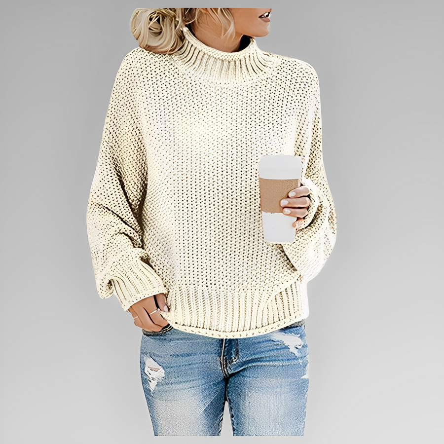Rosina Waffle Knit Oversized Turtleneck