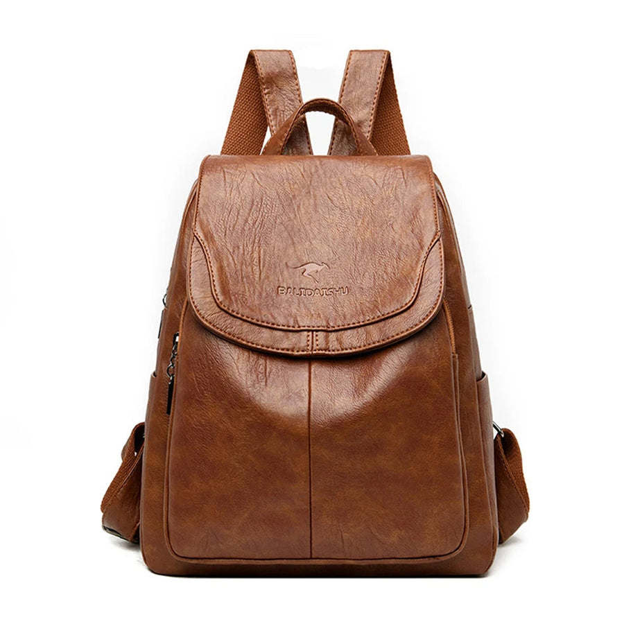 Salome Leather Flap Backpack