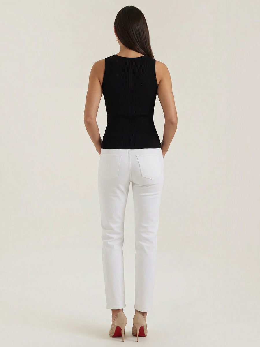 Rain Ribbed Wide Strap Tank Top