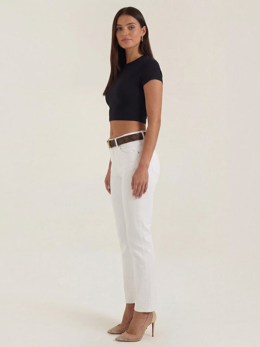 Calypso Round Neck Fitted Crop Top