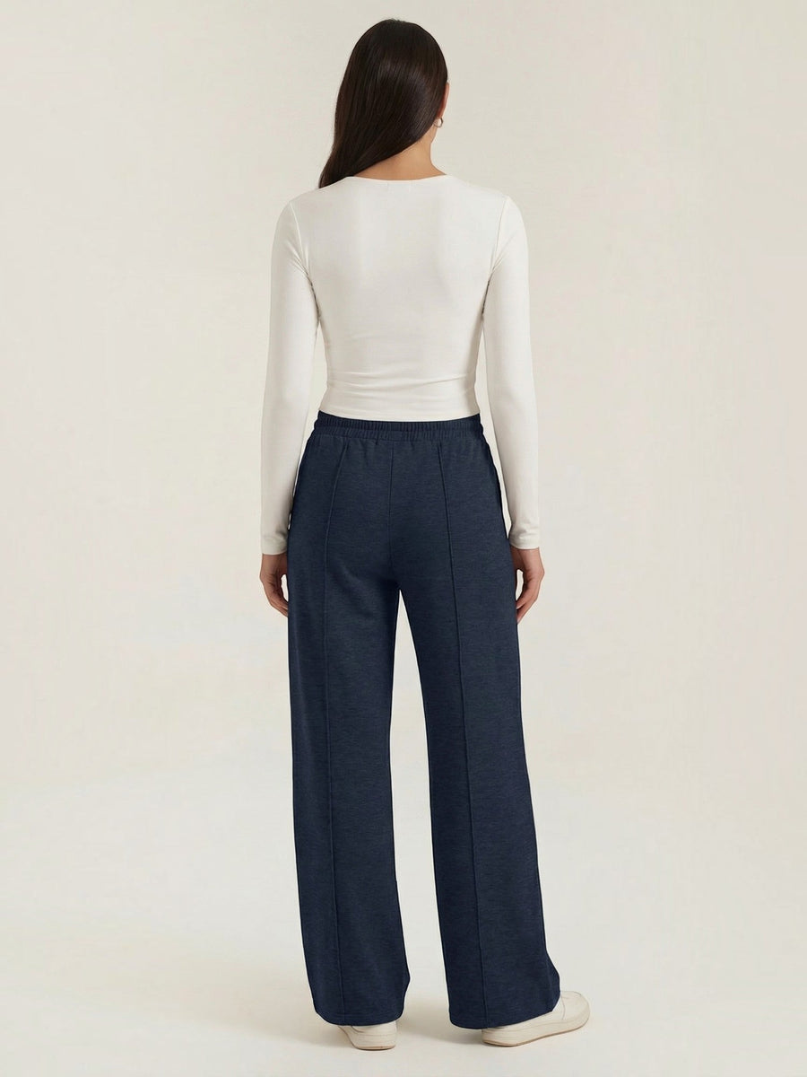 Ellie Wide Leg Elastic Waist Joggers