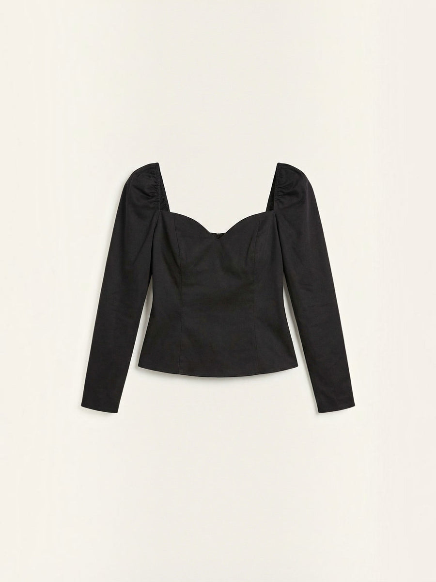 Xenia Sweetheart Neck Puff Sleeve Top