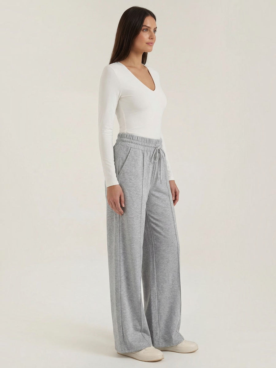 Ellie Wide Leg Elastic Waist Joggers