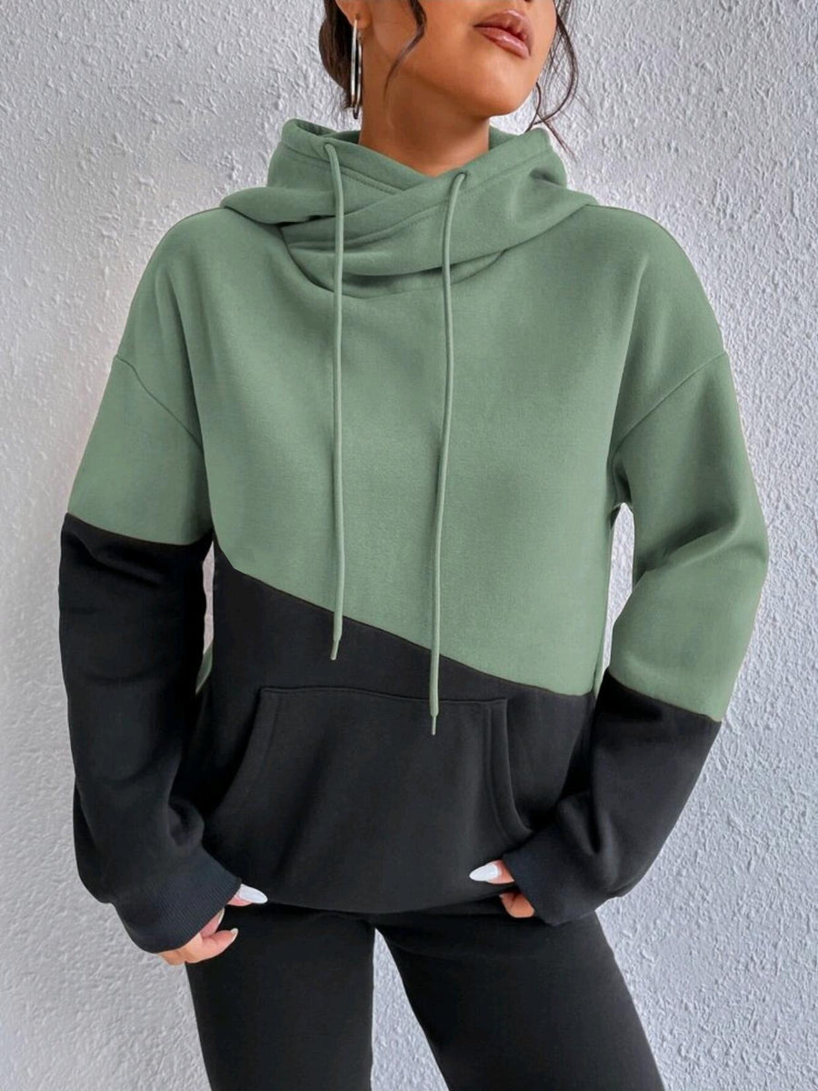 Isa Two Tone Color Block Hoodie