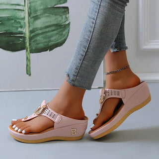 Alberte - Leather Wedge Heels - Sandals