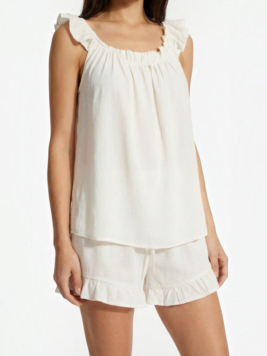 Helen Ruffle Trim Pyjama Set