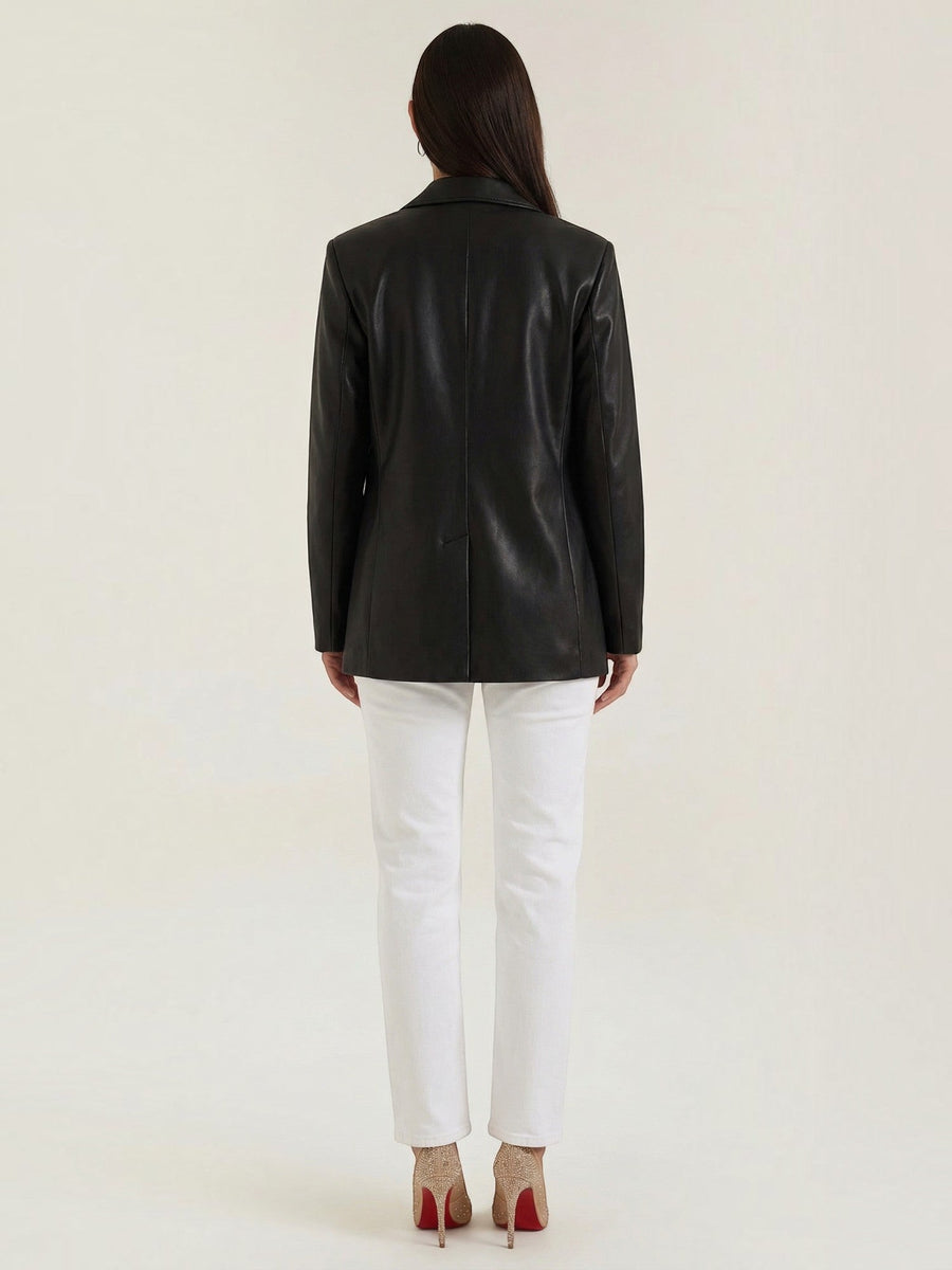 Catherine Faux Leather Oversized Blazer