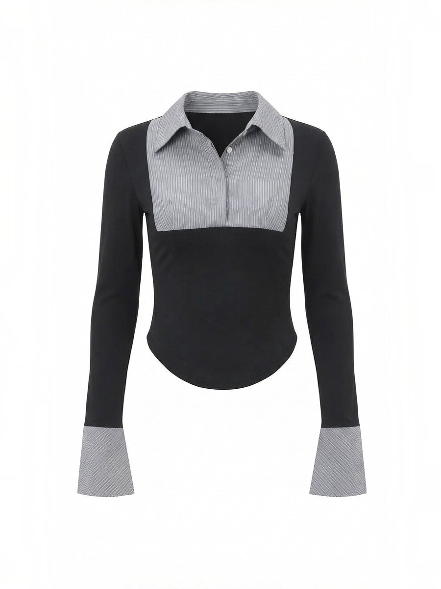 Kalliope Layered Look Long Sleeve Top