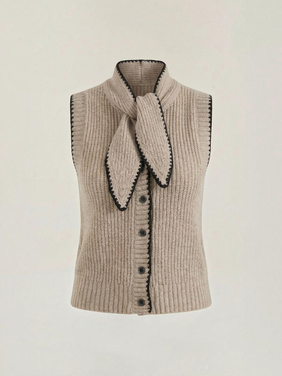 Blair Bow Collar Knit Vest