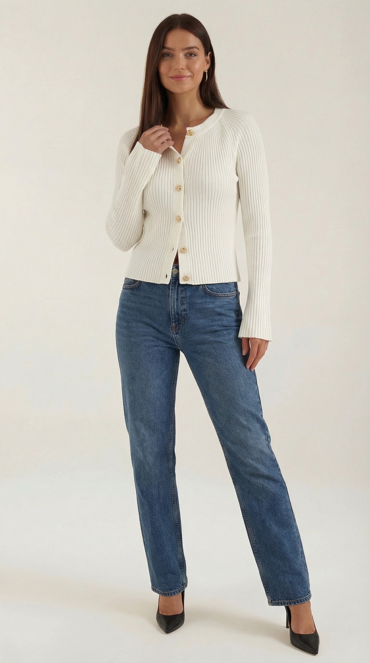 Betty Button-Up Knit Top