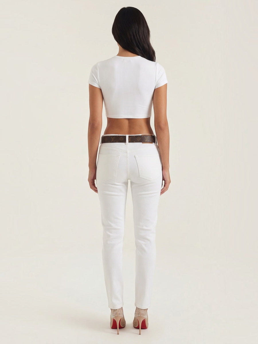 Calypso Round Neck Fitted Crop Top