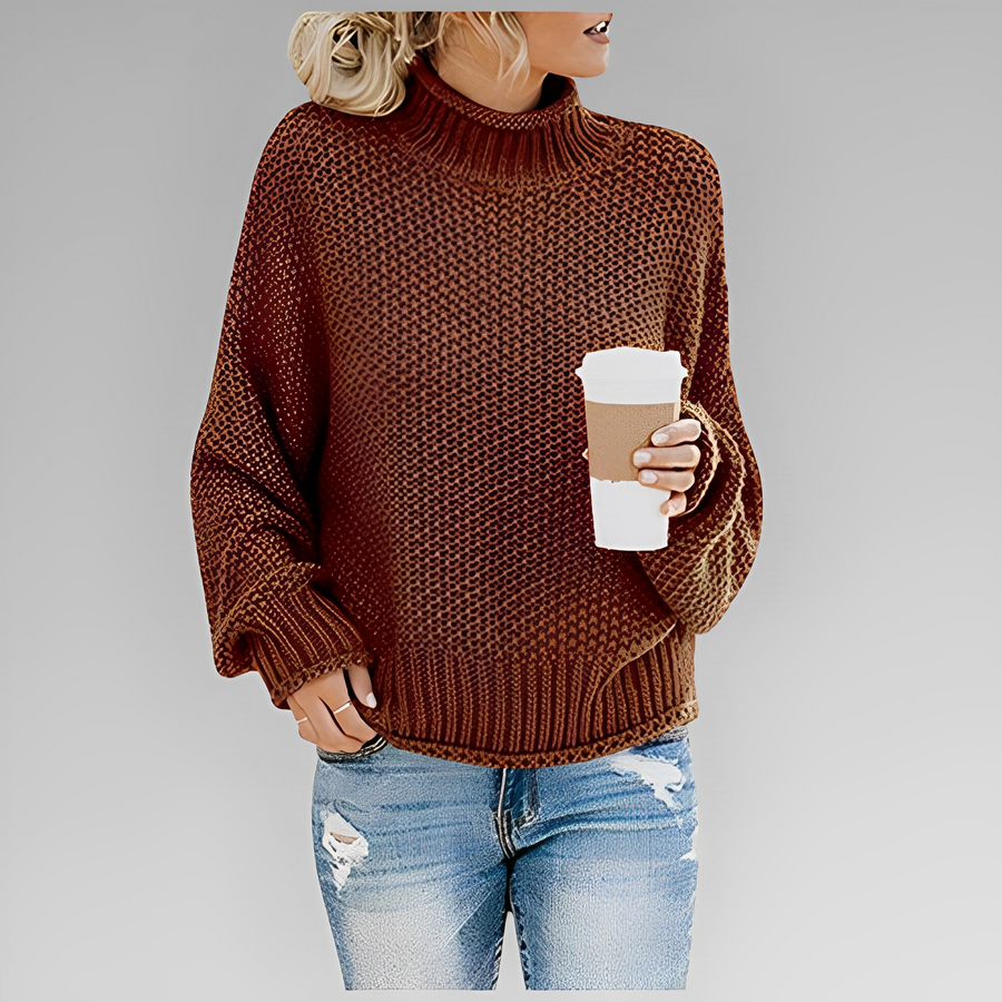 Rosina Waffle Knit Oversized Turtleneck