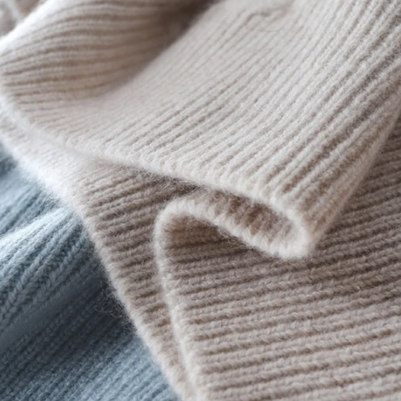 Blanche Cable Knit Plaid Turtleneck Sweater