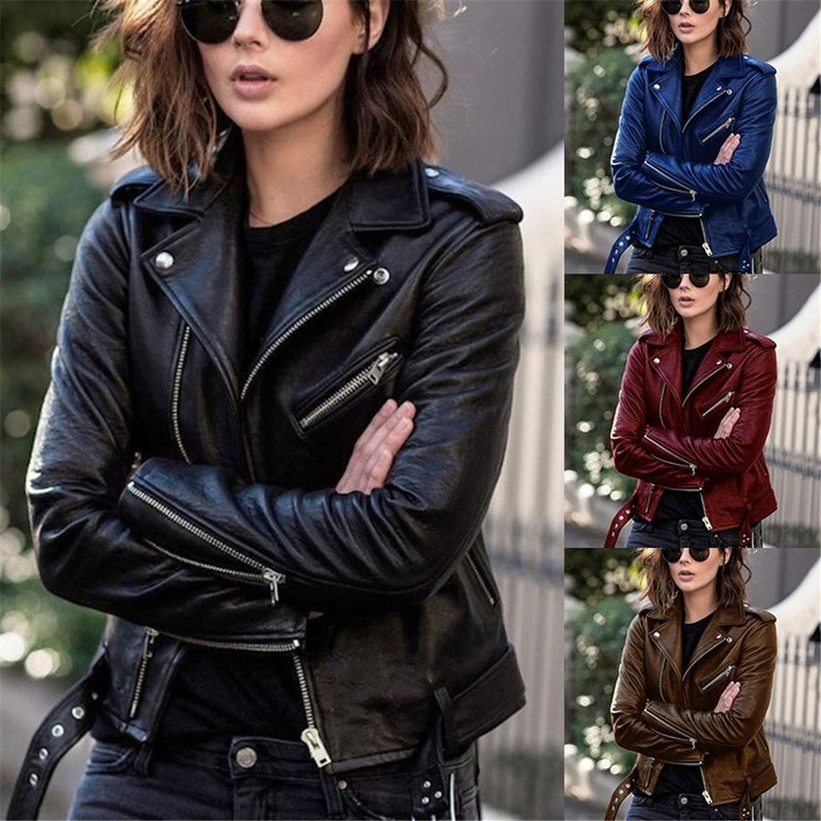 Nele Asymmetric Zip Moto Jacket