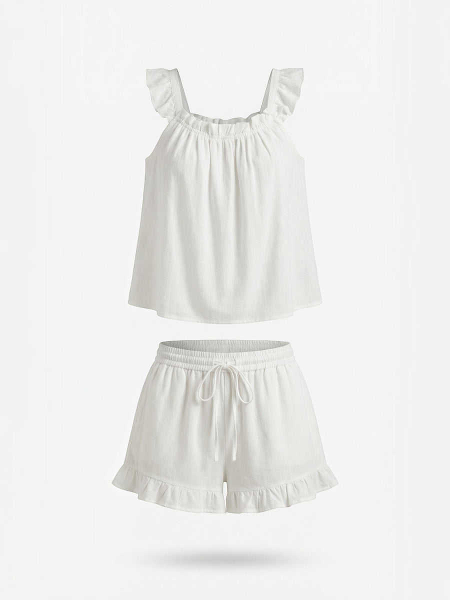 Helen Ruffle Trim Pyjama Set