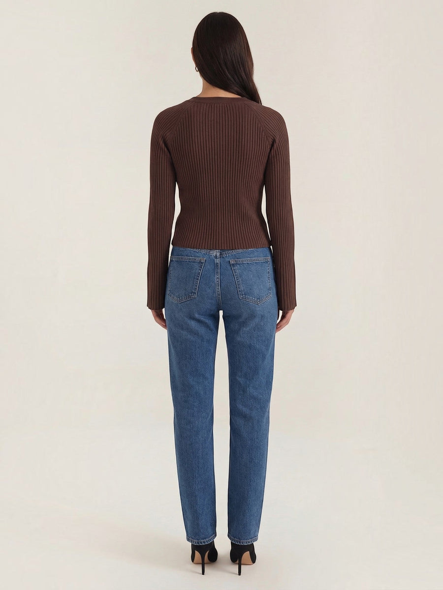 Betty Gold Button Ribbed Cardigan