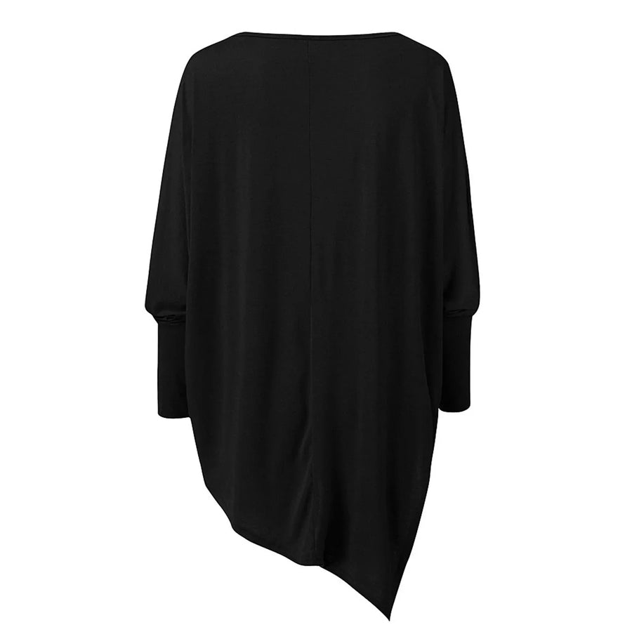 Maeva Asymmetric Hem Oversized Boat Neck Sweater