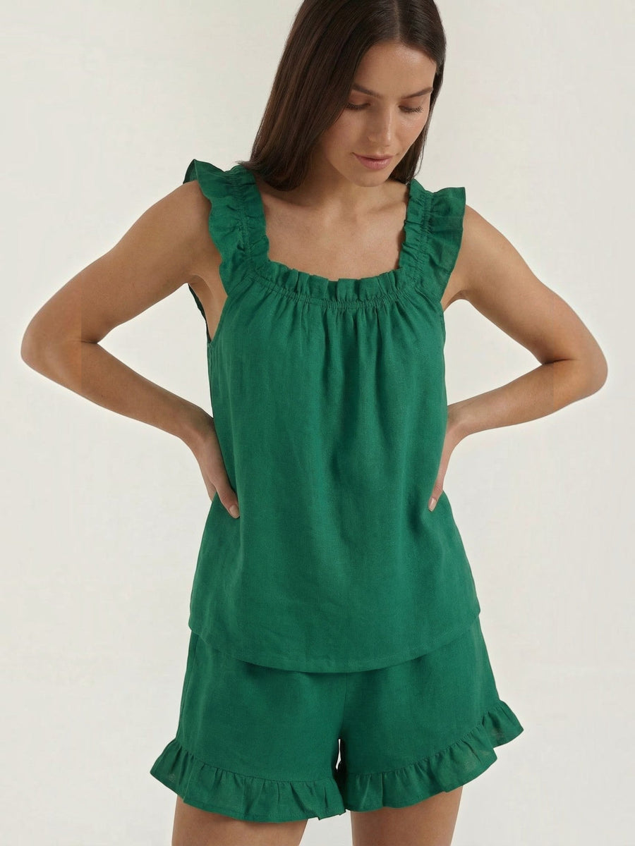 Helen Ruffle Trim Pyjama Set