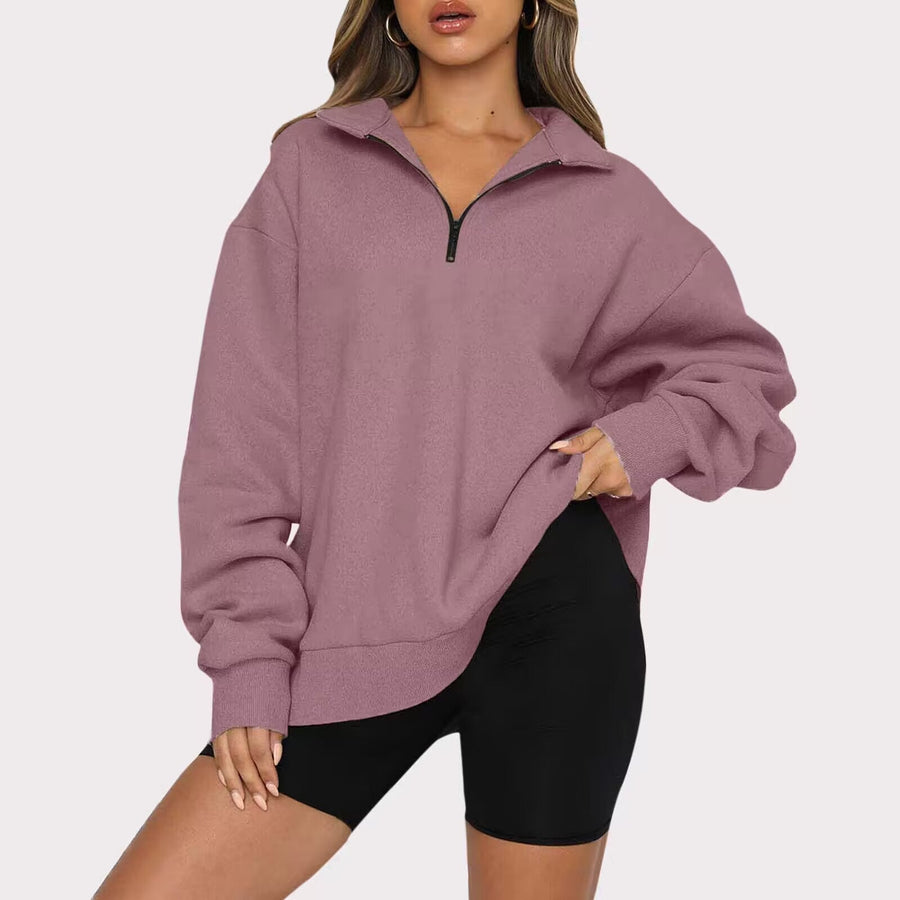 Tatum Half Zip Collared Sweatshirt