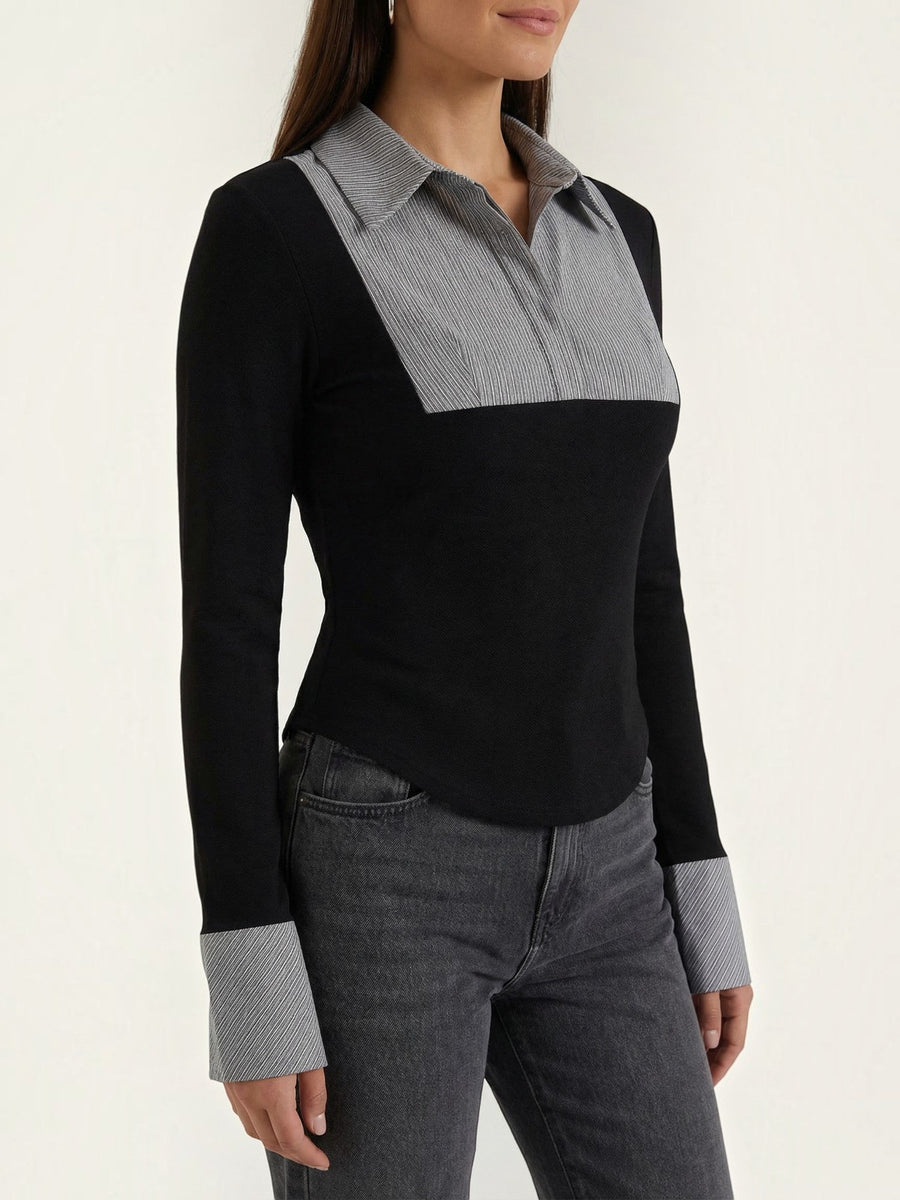 Kalliope Layered Look Long Sleeve Top