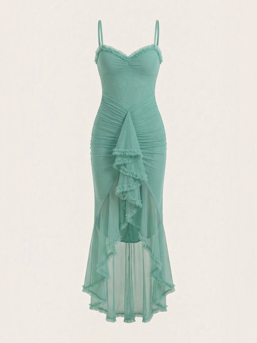 Wisteria Ruffle High Low Maxi Dress
