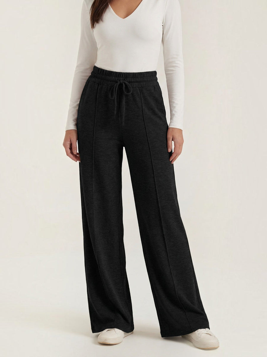 Ellie Wide Leg Elastic Waist Joggers