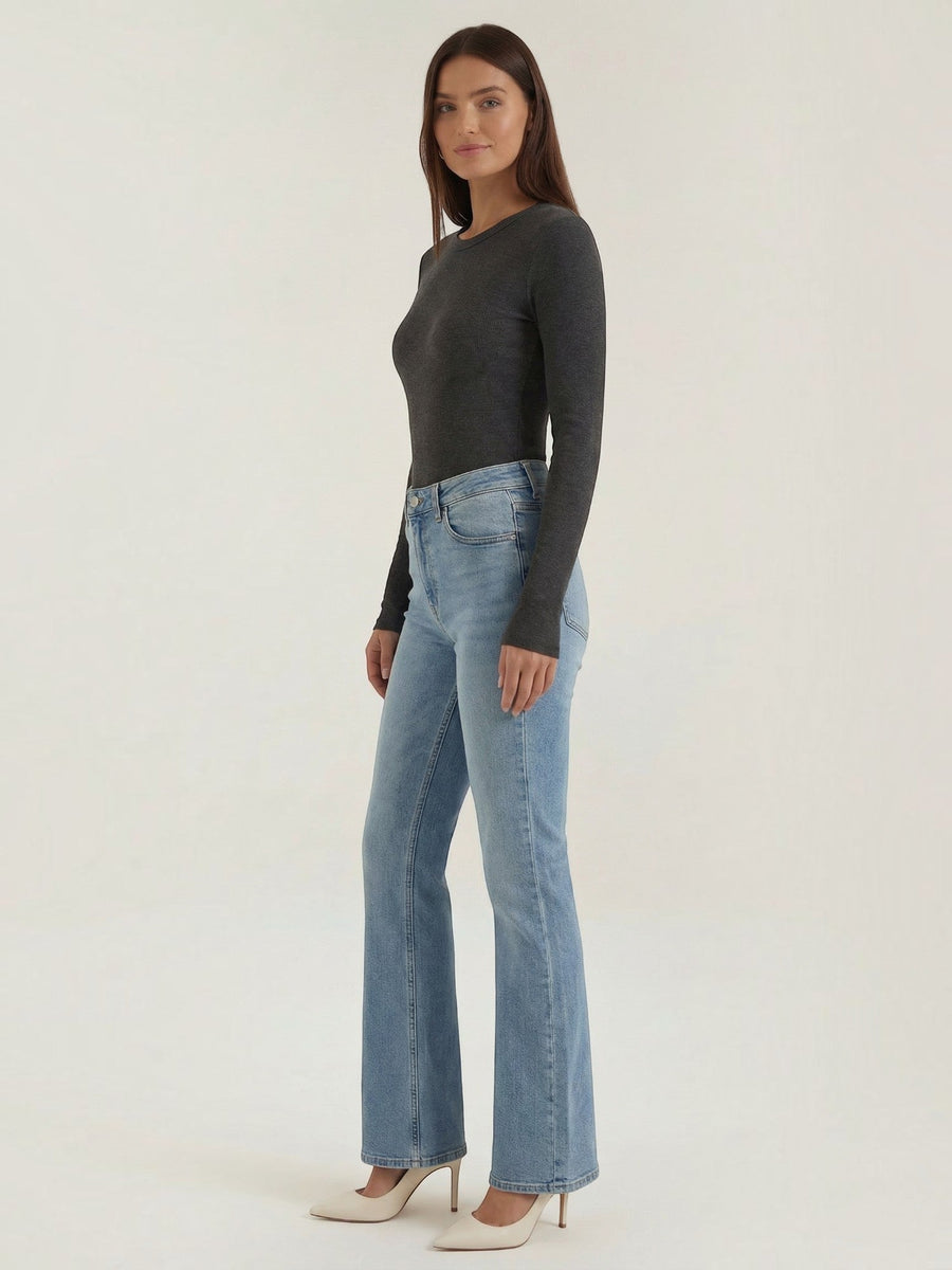 Freya Ribbed Round Neck Long Sleeve Top