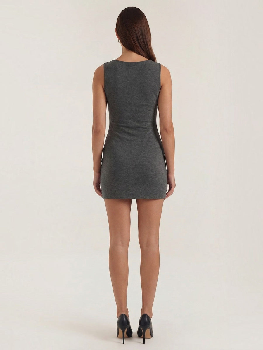 Donna Round Neck Bodycon Mini Dress