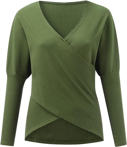 Miruna Wrap Front Ribbed Cotton Sweater