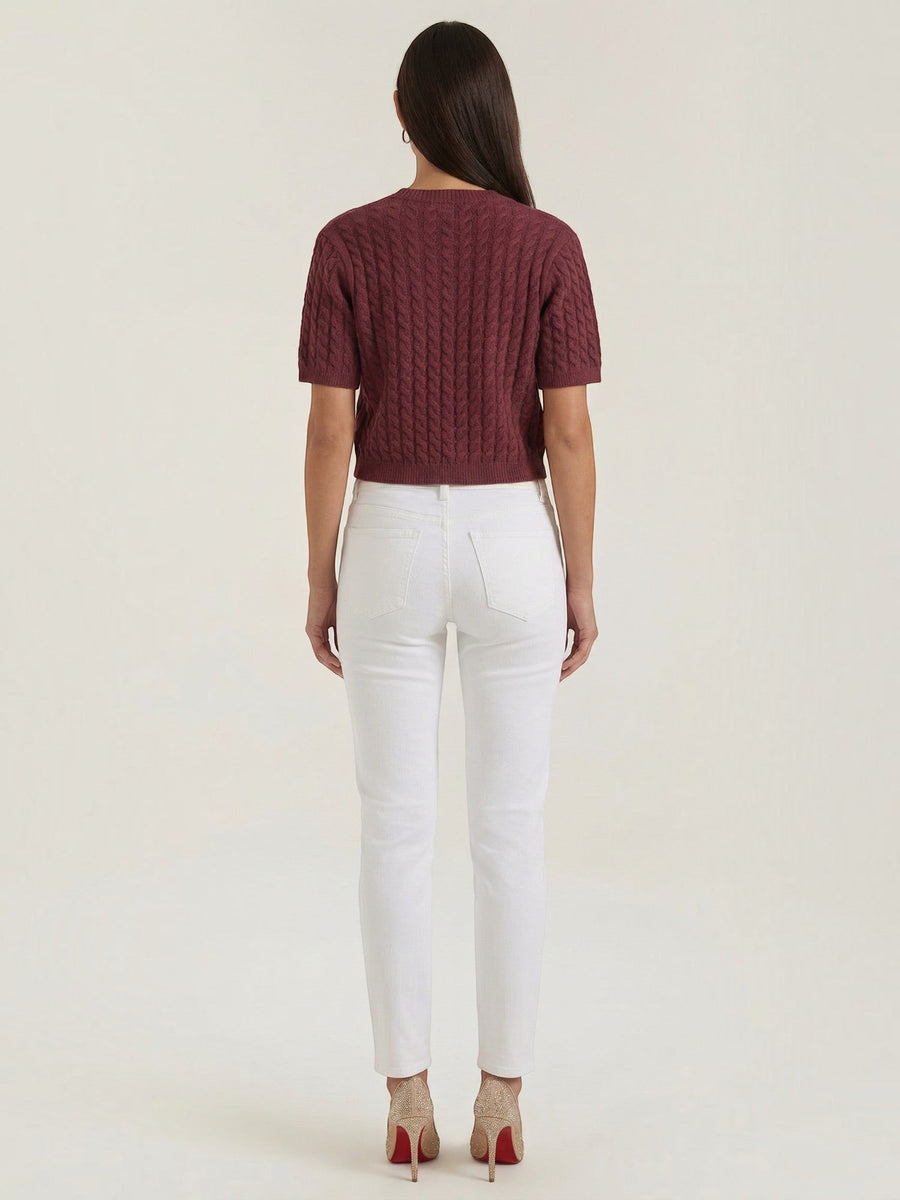Faith Cable Knit Cropped Cardigan