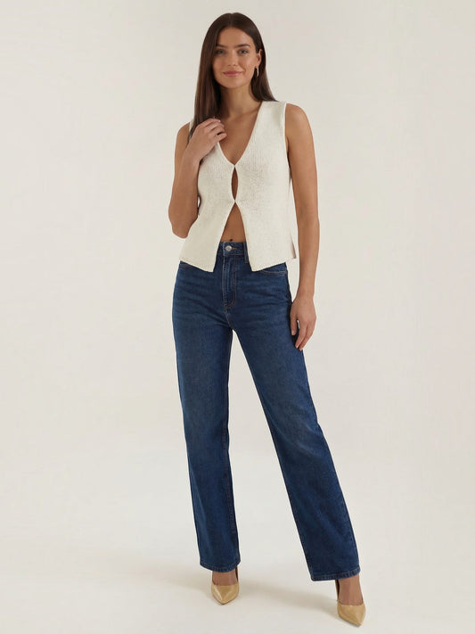 Sharon Open Front V Neck Knit Vest