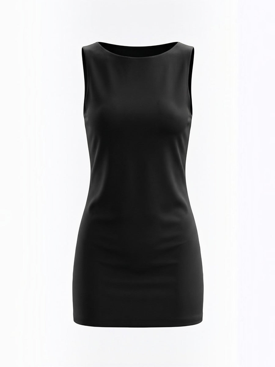 Donna Round Neck Bodycon Mini Dress