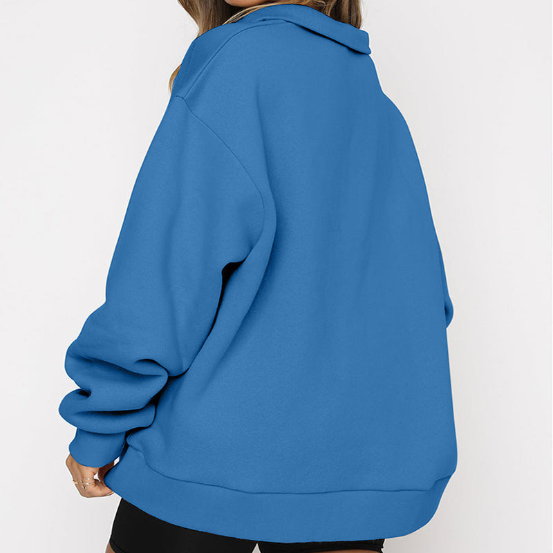 Tatum Half Zip Collared Sweatshirt