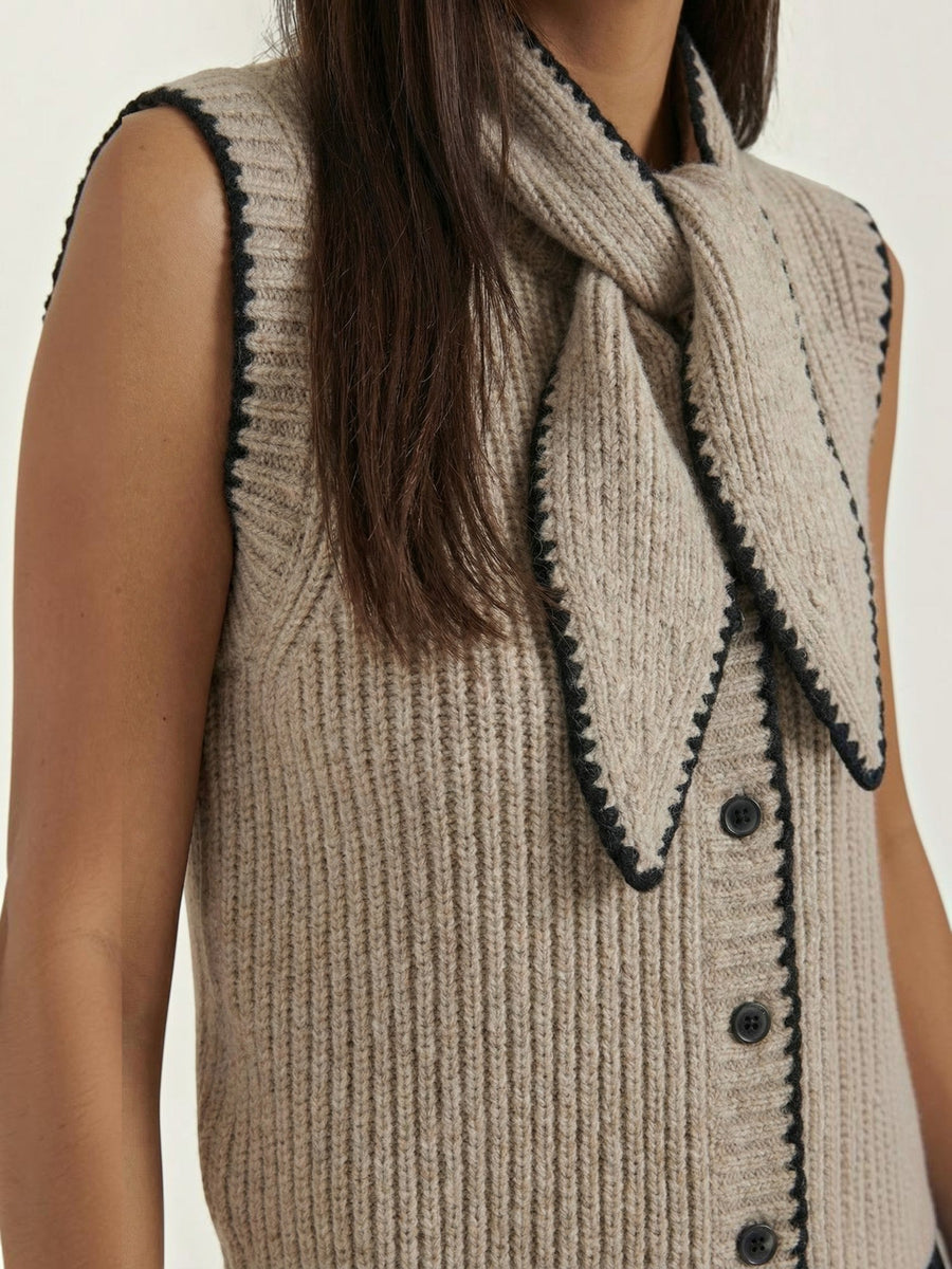 Blair Bow Collar Knit Vest