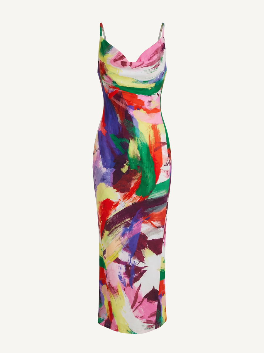 Henrietta Pleated Spaghetti Strap Maxi Dress
