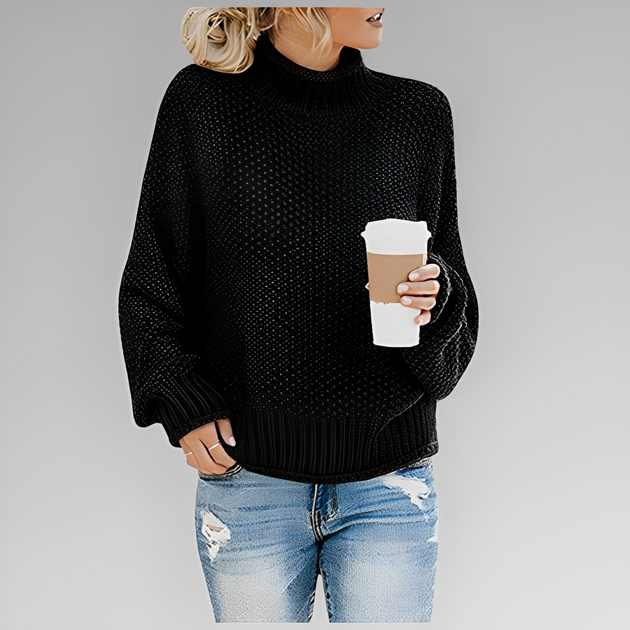 Rosina Waffle Knit Oversized Turtleneck