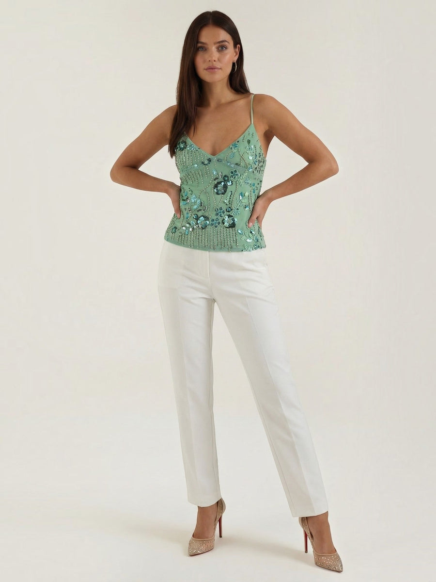 Dottie Sequin V Neck Cami Top