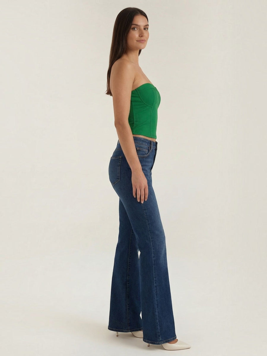 Hermione Strapless Corset Style Knit Top