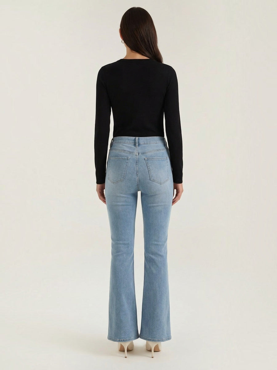 Freya Ribbed Round Neck Long Sleeve Top