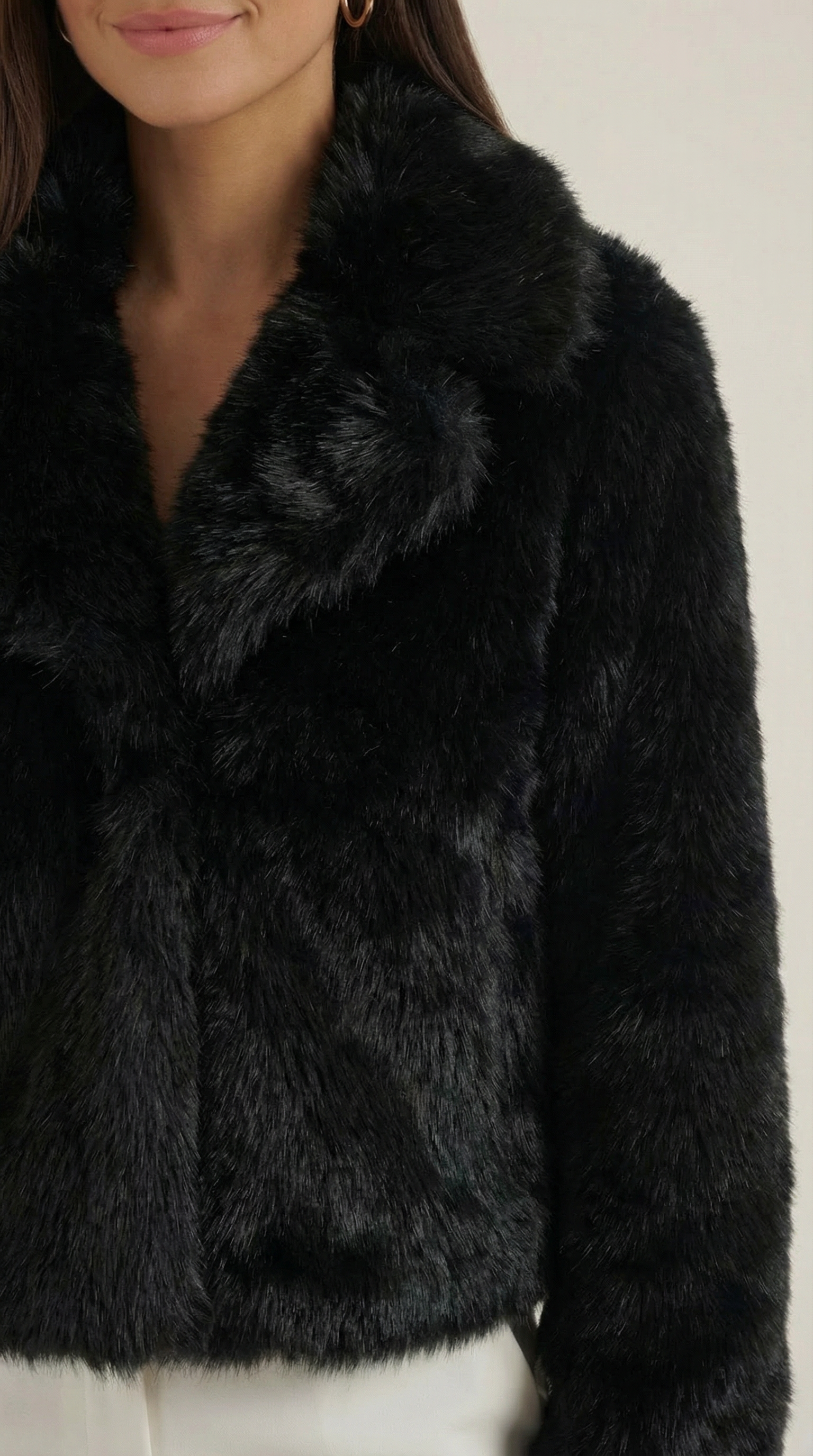 Debra Black Faux Fur Jacket
