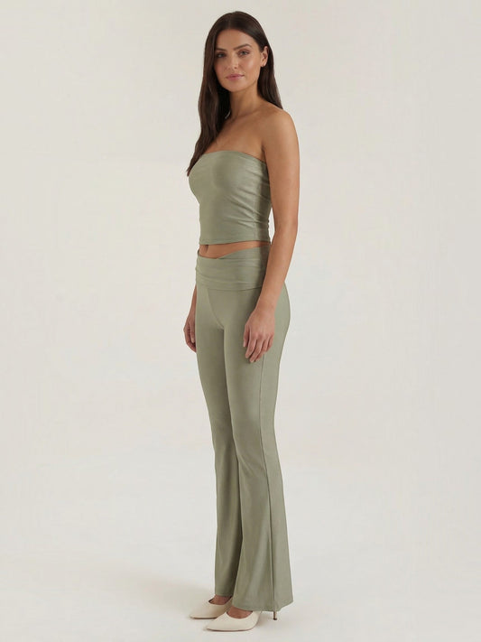 Amelie Bandeau Top and Flare Pants Set