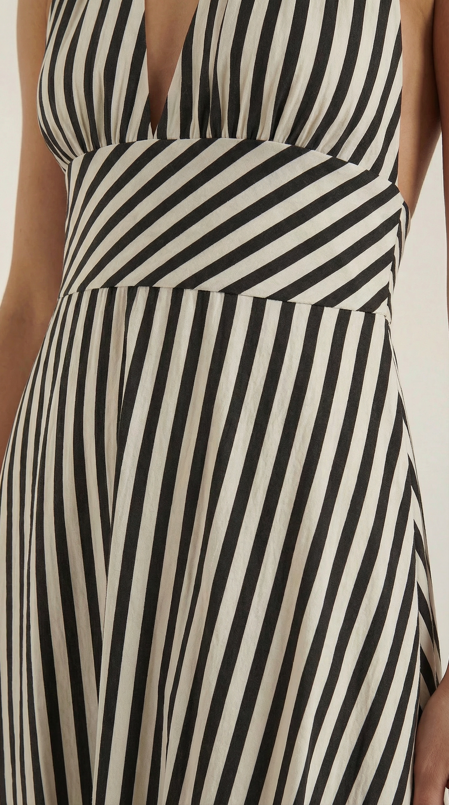 Sandra Striped V-neck Maxi Dress