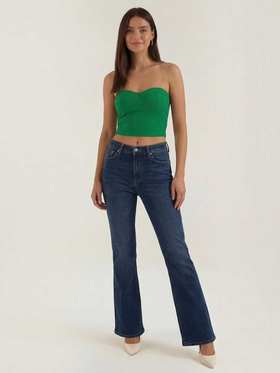 Hermione Strapless Corset Style Knit Top