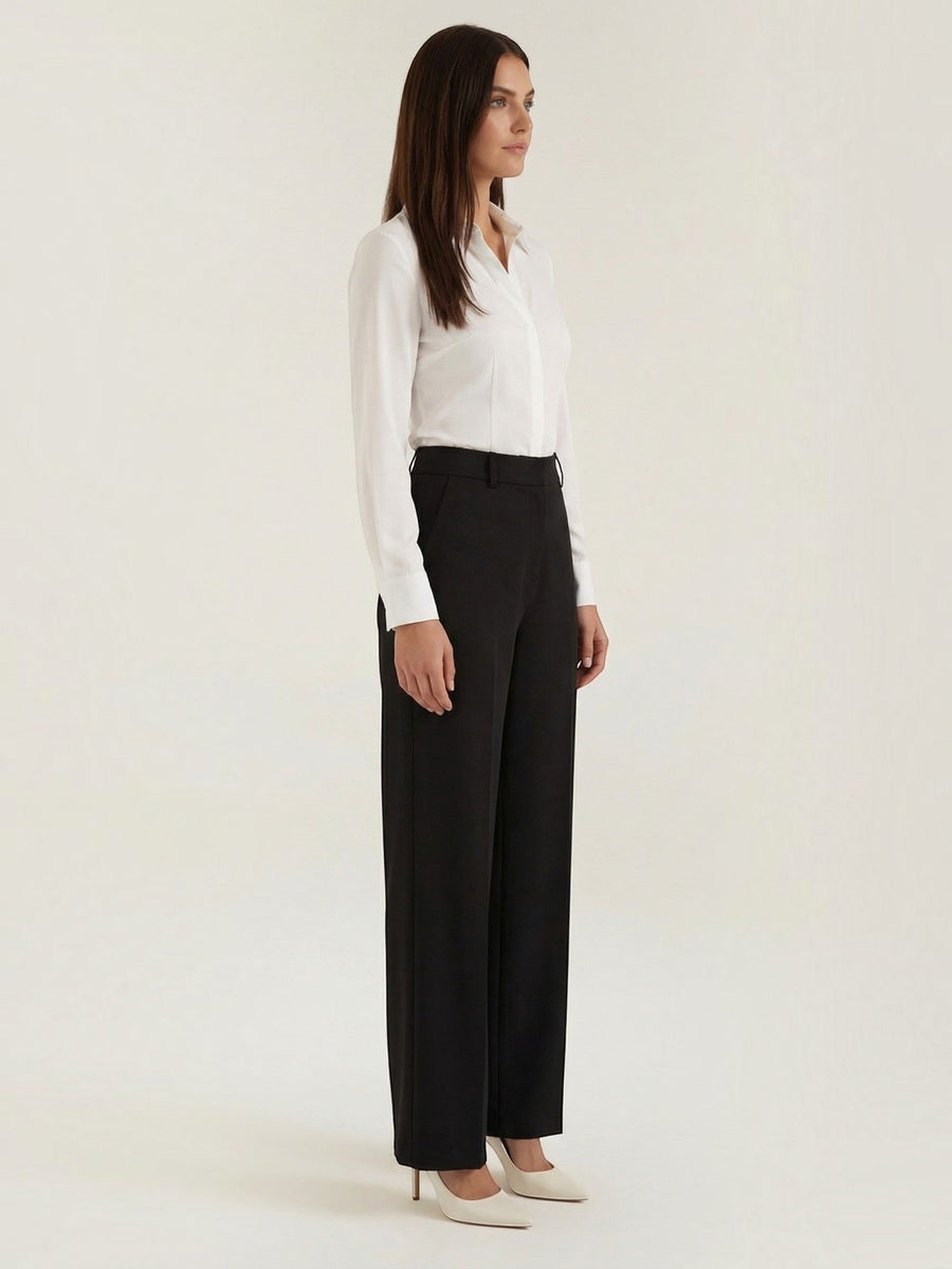 Hazel High Waisted Wide Leg Pants with Crease