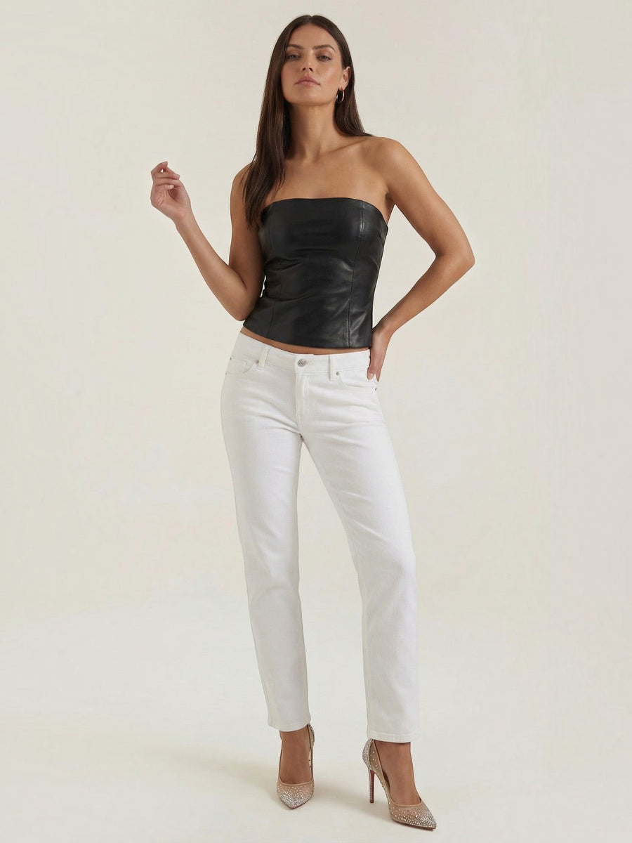 Cassie Faux Leather Corset Style Bandeau Top