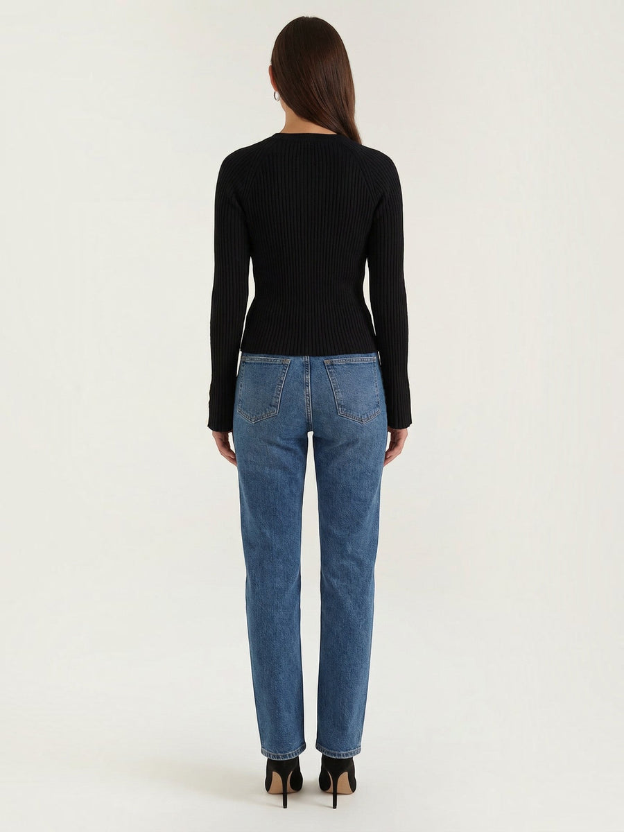 Betty Gold Button Ribbed Cardigan