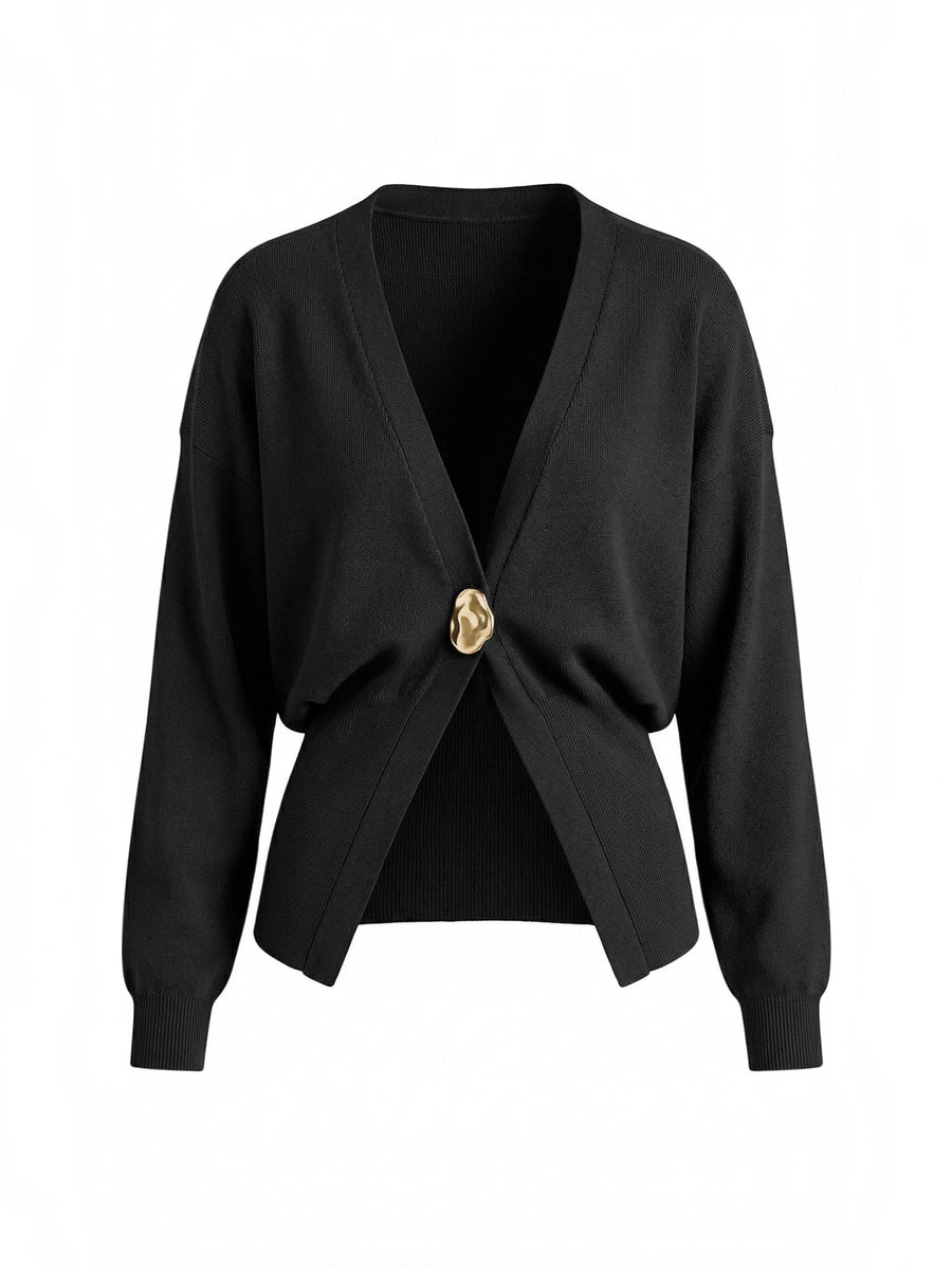 Christine Single Button Deep V Cardigan
