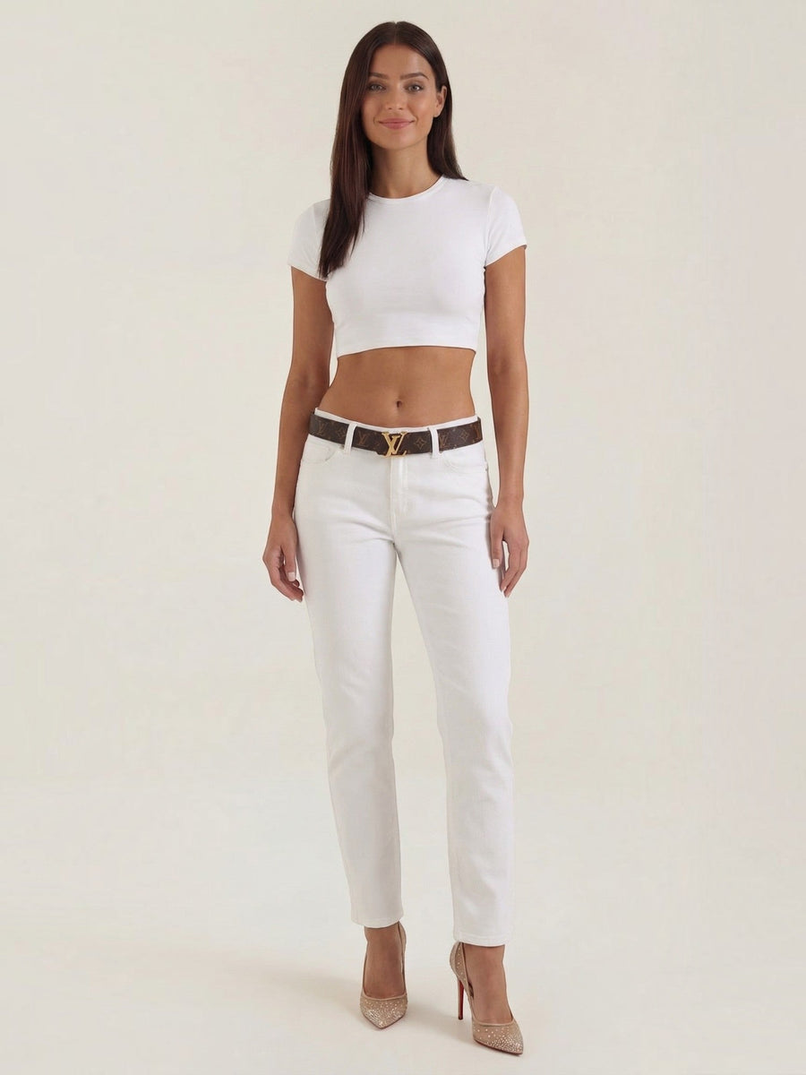 Calypso Round Neck Fitted Crop Top