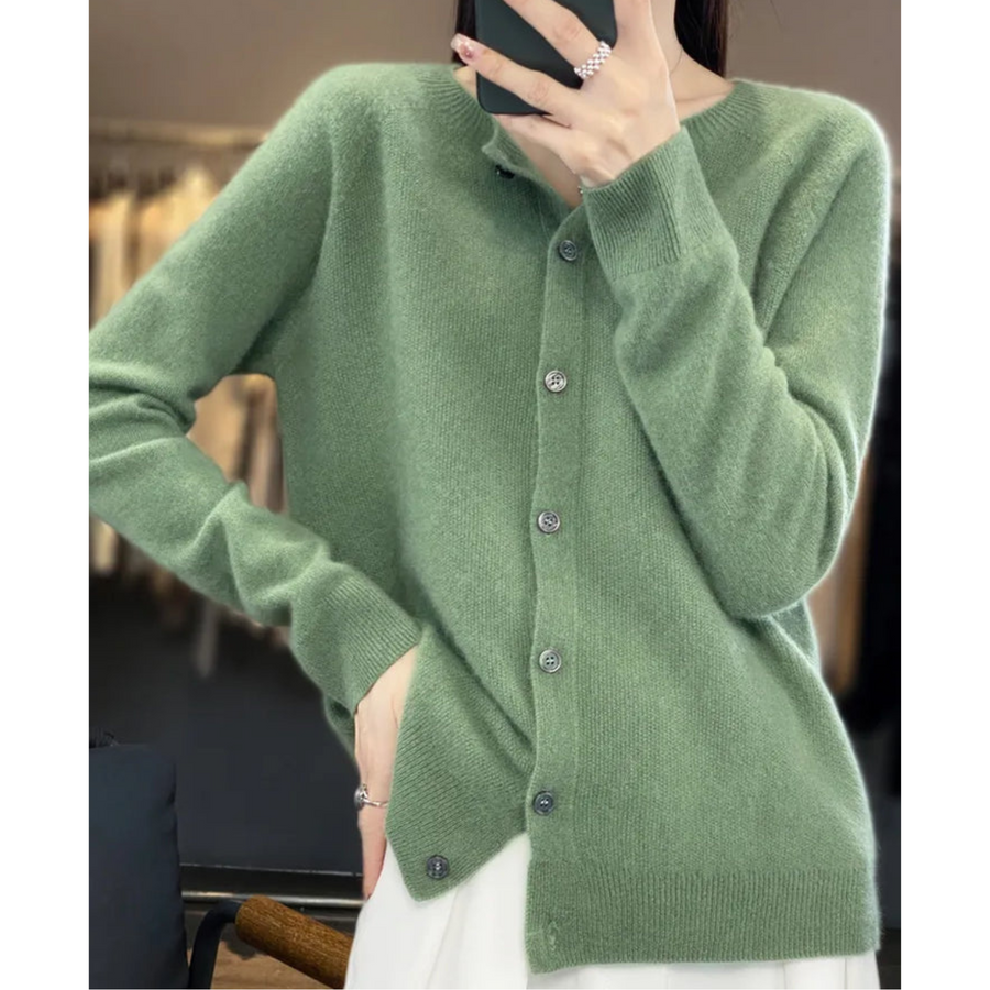 Irmgard V Neck Button Knit Cardigan