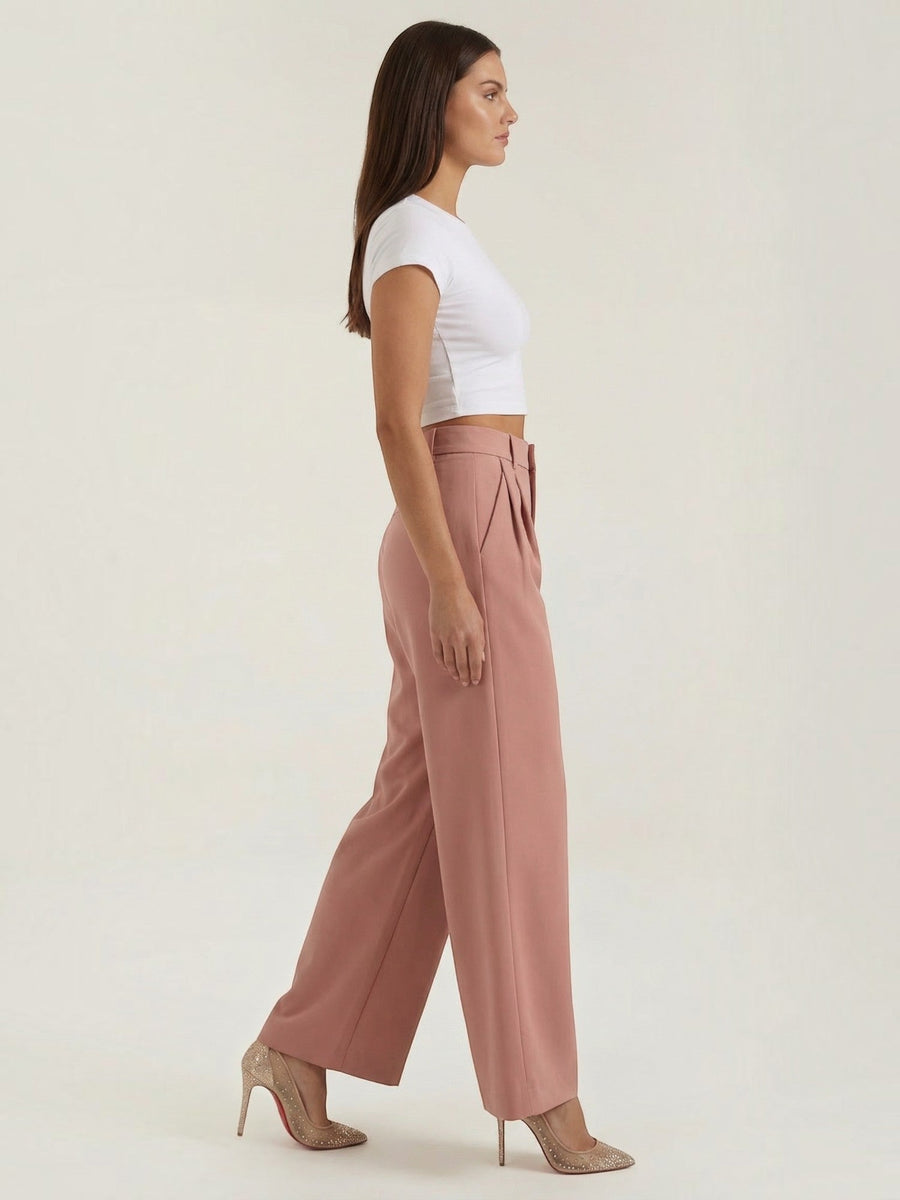 Emma Pleated High Waisted Wide Leg Pants